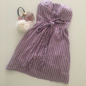 Baby purple white striped sweetheart summer dress